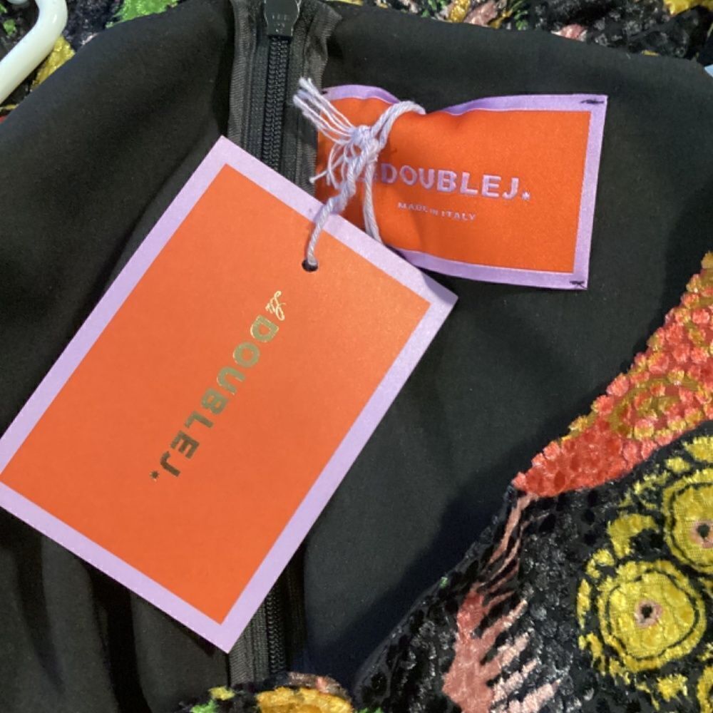 La DoubleJ Wanderlust Dress Eden Devore Velvet Black Orange Maxi‎ Dress Size XS - Picture 14 of 17